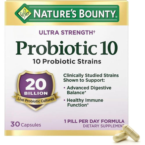 Nature’s Bounty Probiotic 10 Probiótico 20 mil millones UFC – 30 Cápsulas