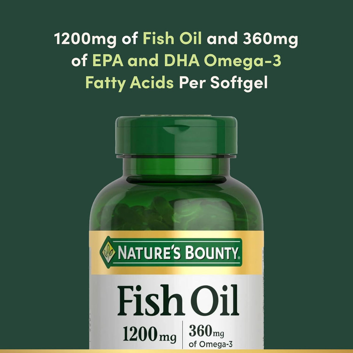 Nature’s Bounty Aceite de Pescado Omega-3 1200 mg – 200 Softgels