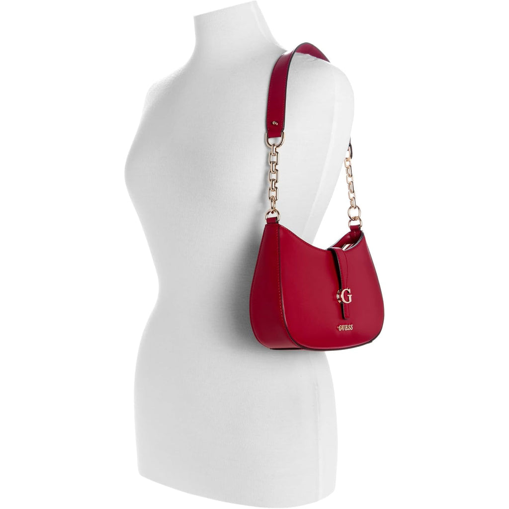 Bolso GUESS Carrie de Hombro con Cremallera - Cereza Oscuro