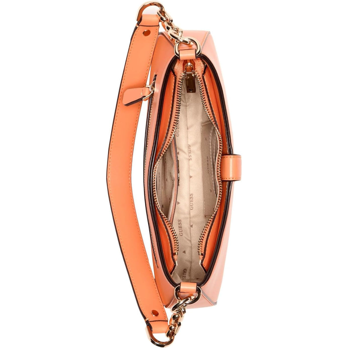 Bolso GUESS Carrie de Hombro con Cremallera - Albaricoque