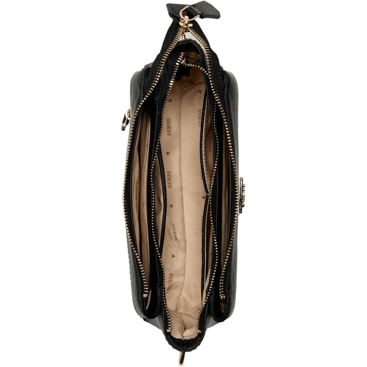 Bolso Cruzado GUESS Noelle II Triple Compartimento - Negro