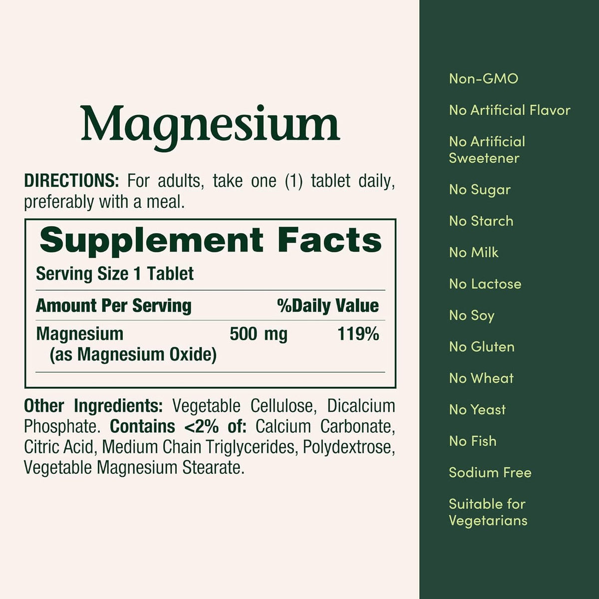 Nature’s Bounty Magnesio 500 mg – 200 Tabletas