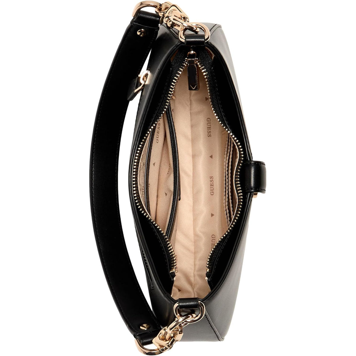 Bolso GUESS Carrie de Hombro con Cremallera - Negro