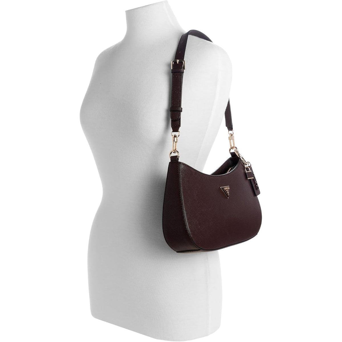 Bolso GUESS Noelle II de Hombro con Cremallera - Café