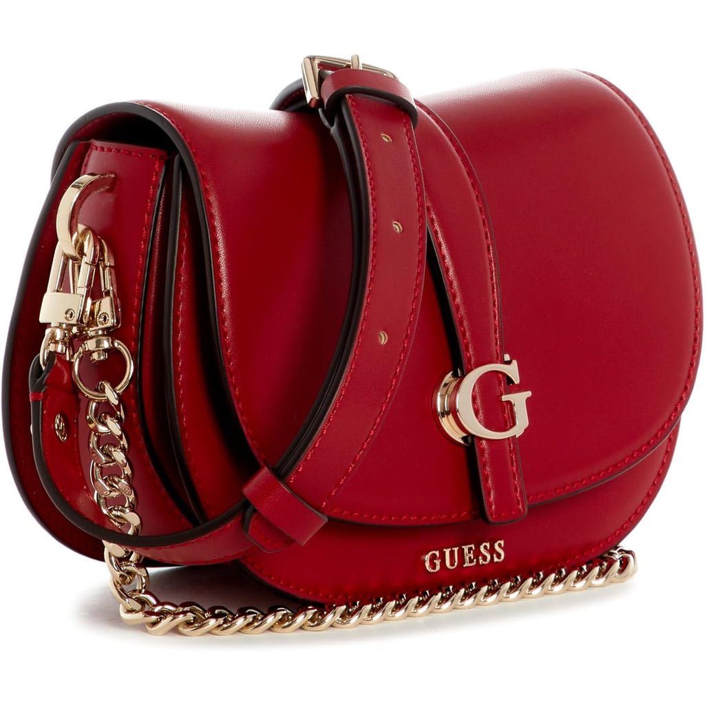 Bolso Cruzado GUESS Carrie Mini con Solapa - Cereza Oscuro