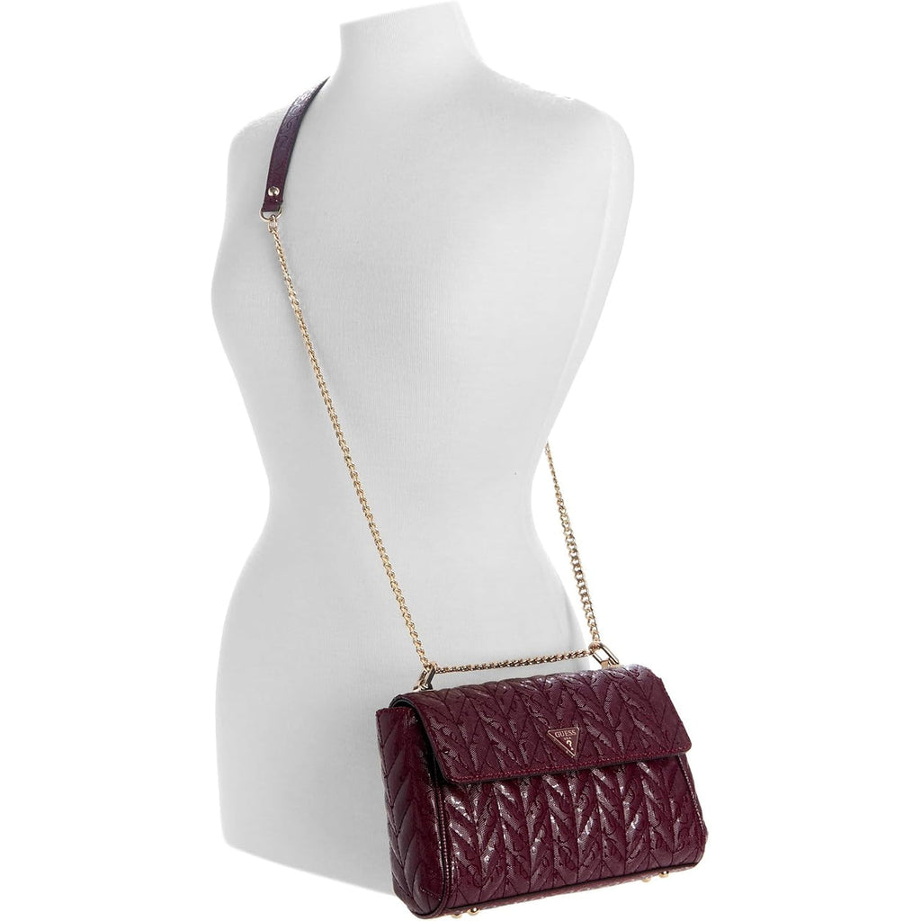 Bolso Cruzado GUESS Stacey Convertible - Merlot