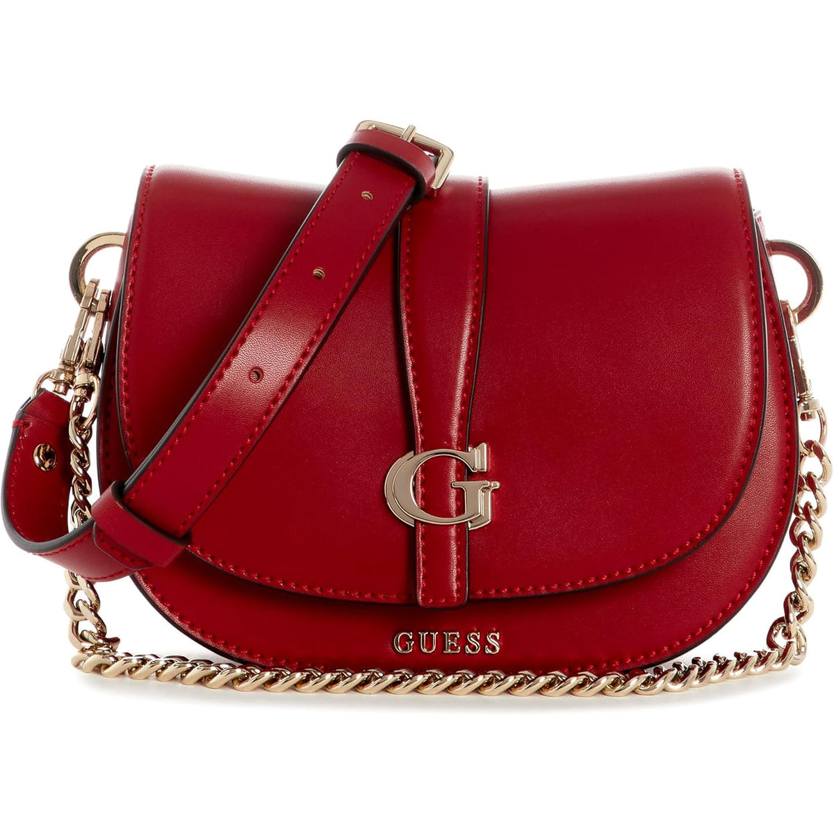 Bolso Cruzado GUESS Carrie Mini con Solapa - Cereza Oscuro