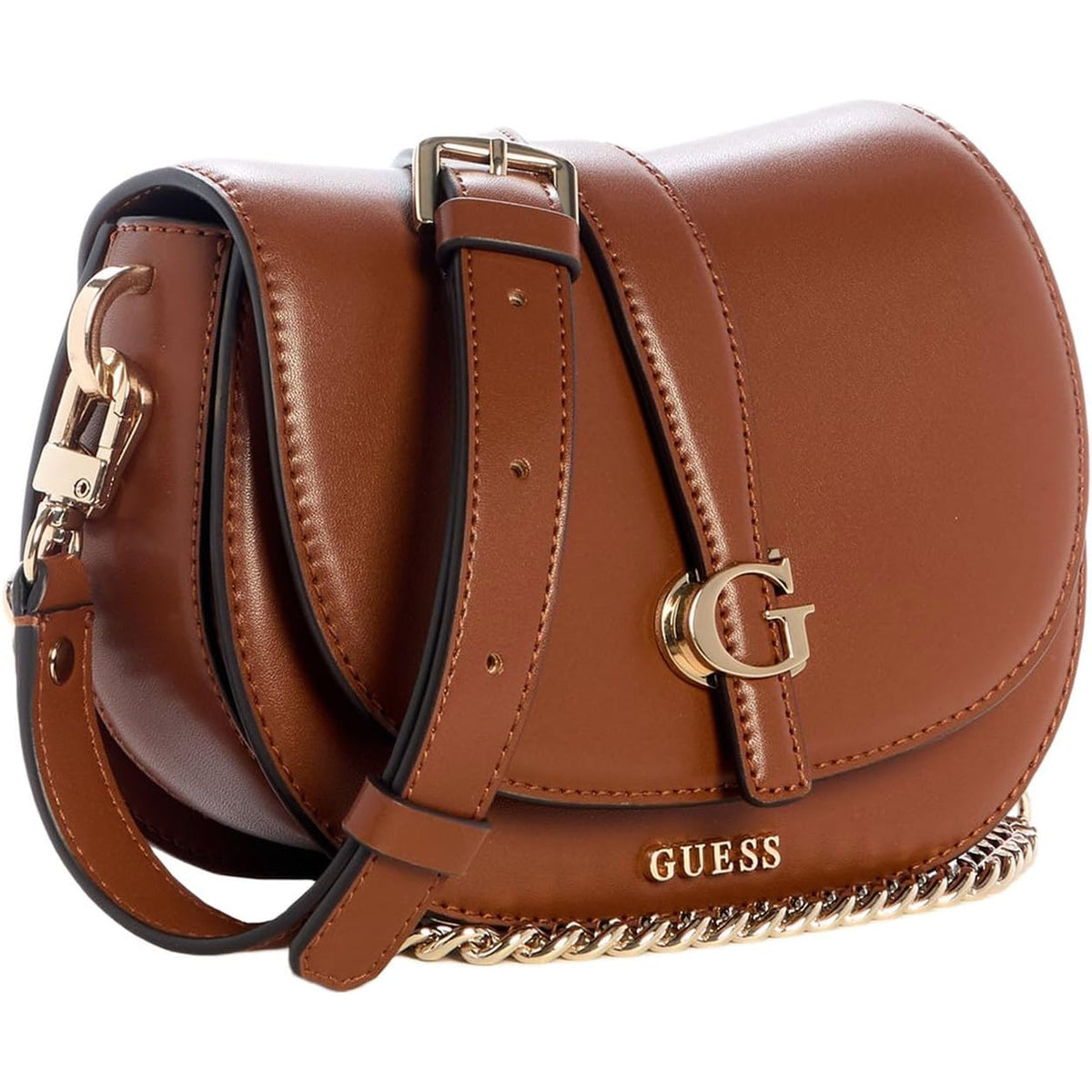 Bolso Cruzado GUESS Carrie Mini con Solapa - Coñac