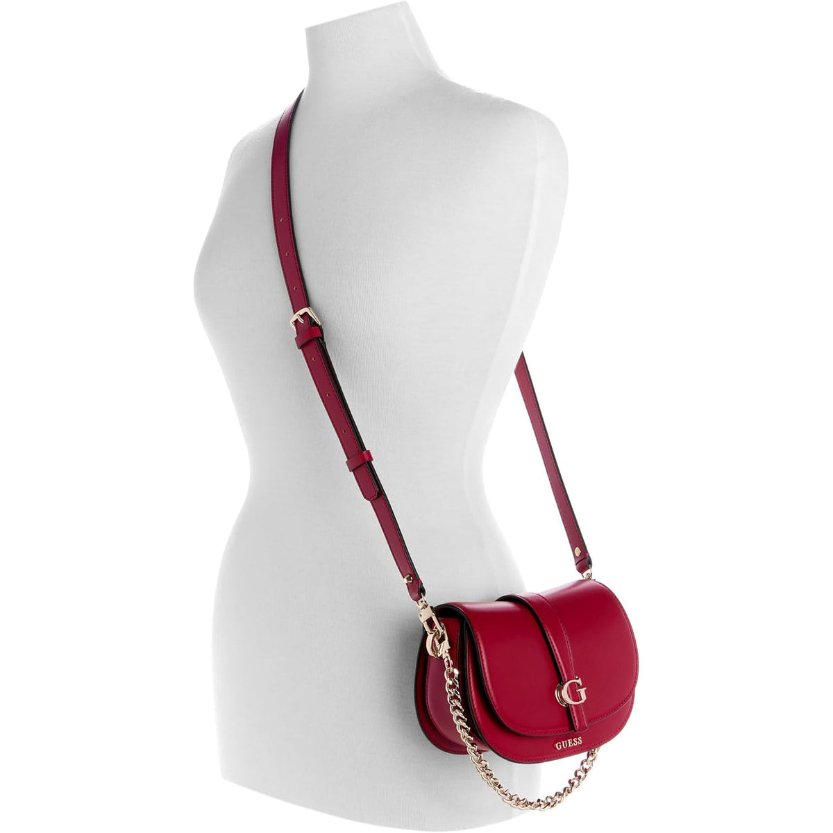 Bolso Cruzado GUESS Carrie Mini con Solapa - Cereza Oscuro