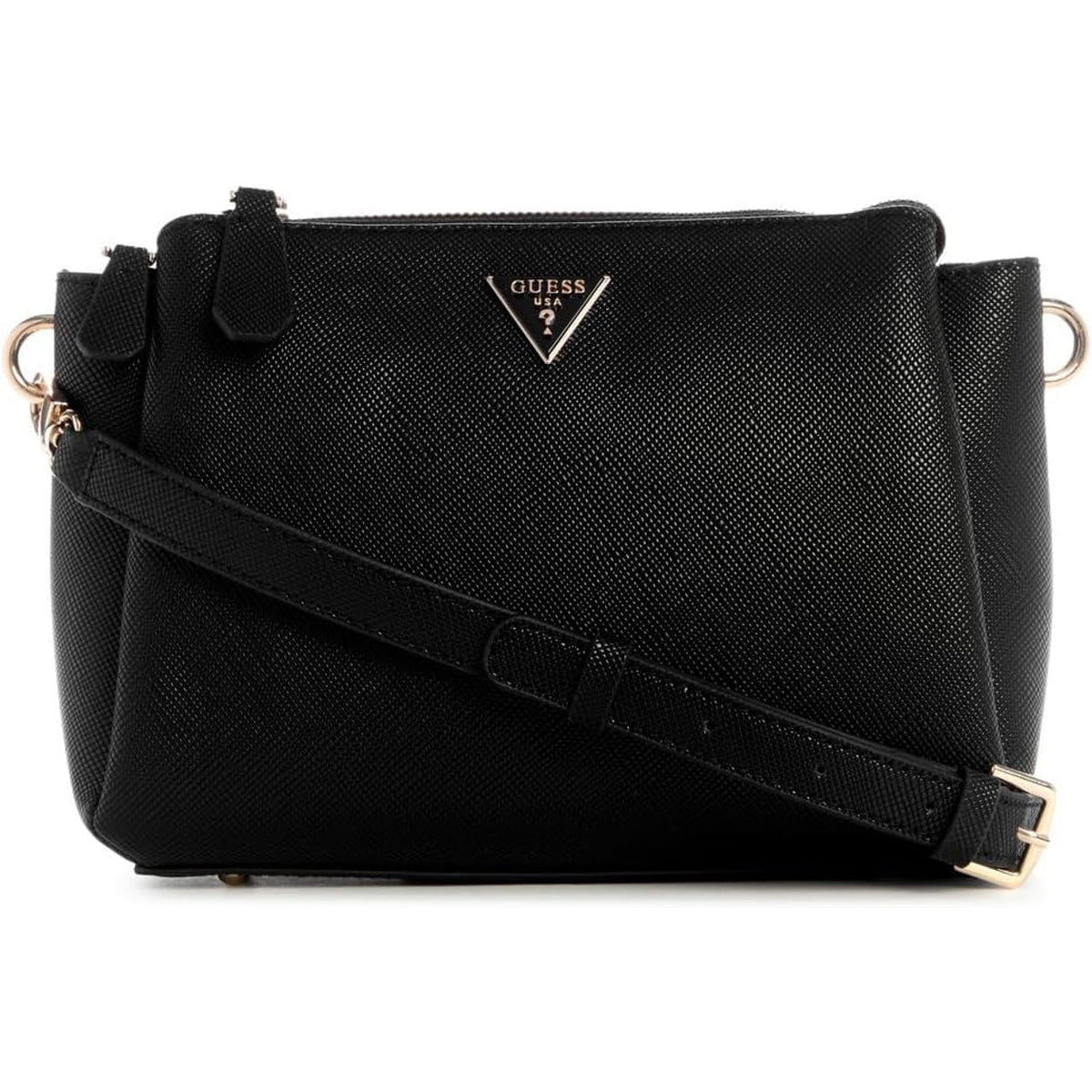 Bolso Cruzado GUESS Noelle II Triple Compartimento - Negro