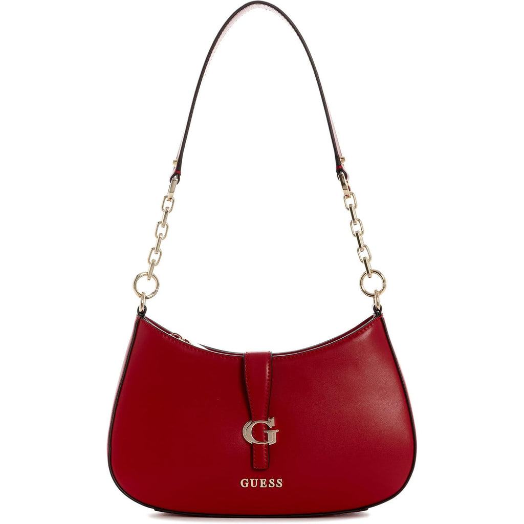 Bolso GUESS Carrie de Hombro con Cremallera - Cereza Oscuro