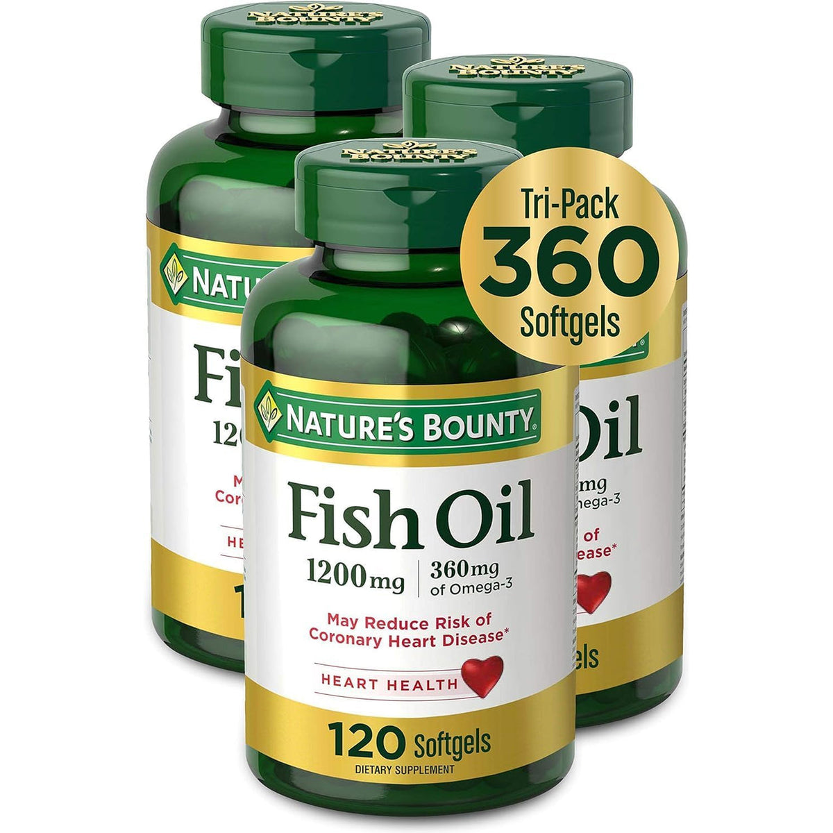 Nature’s Bounty Aceite de Pescado Omega-3 1200 mg – 200 Softgels