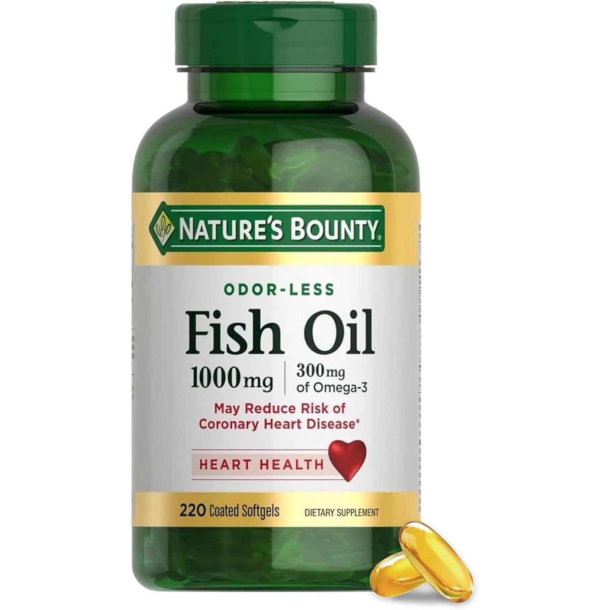 Nature’s Bounty Aceite de Pescado Omega-3 1200 mg – 200 Softgels