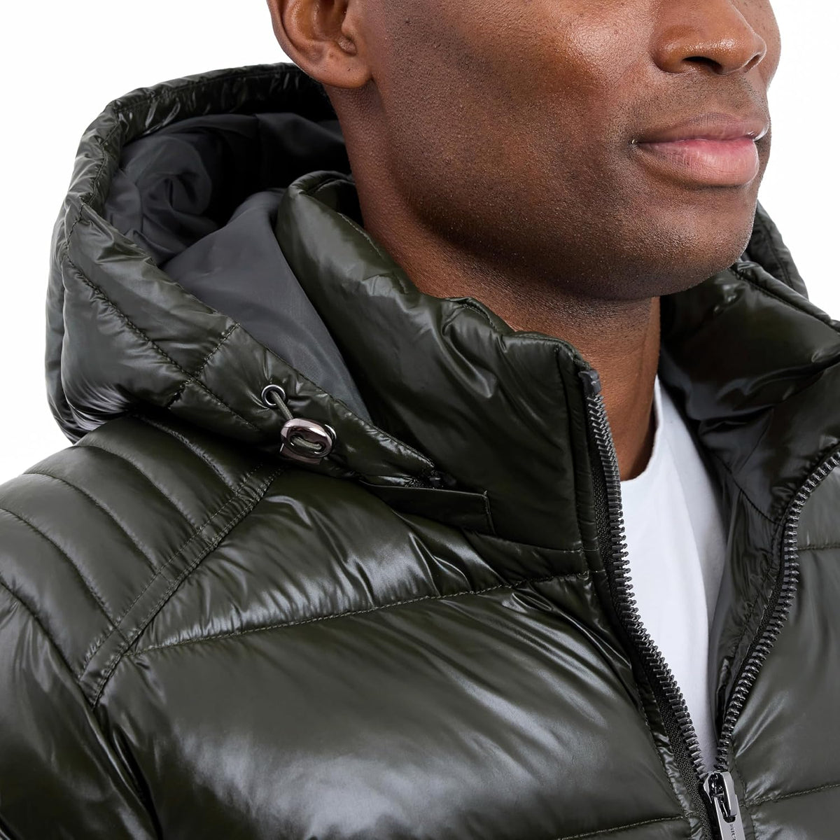 Shine Hooded Puffer Jacket, Heavy Winter Jackets for Men, Water Resistant