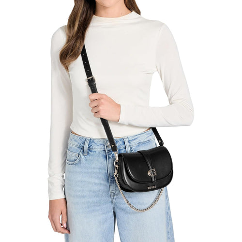 Bolso Cruzado GUESS Carrie Mini con Solapa - Negro