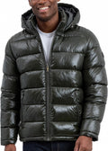 Shine Hooded Puffer Jacket, Heavy Winter Jackets for Men, Water Resistant