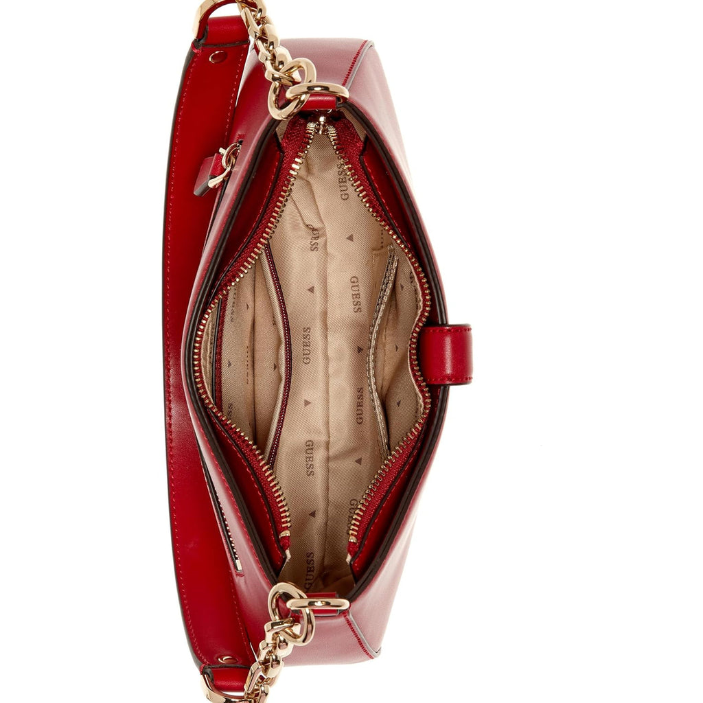 Bolso GUESS Carrie de Hombro con Cremallera - Cereza Oscuro