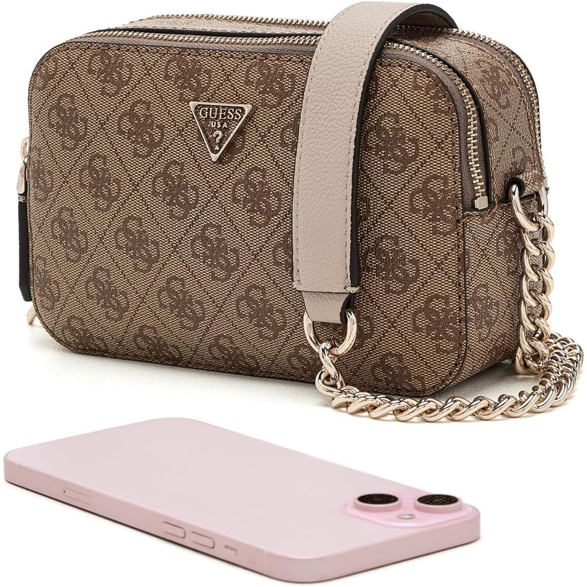 Bolso Cruzado GUESS Noelle II Camera - Logo Latte