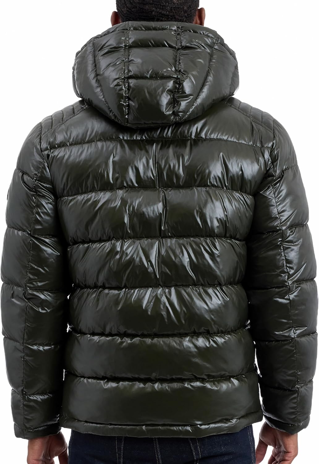Shine Hooded Puffer Jacket, Heavy Winter Jackets for Men, Water Resistant
