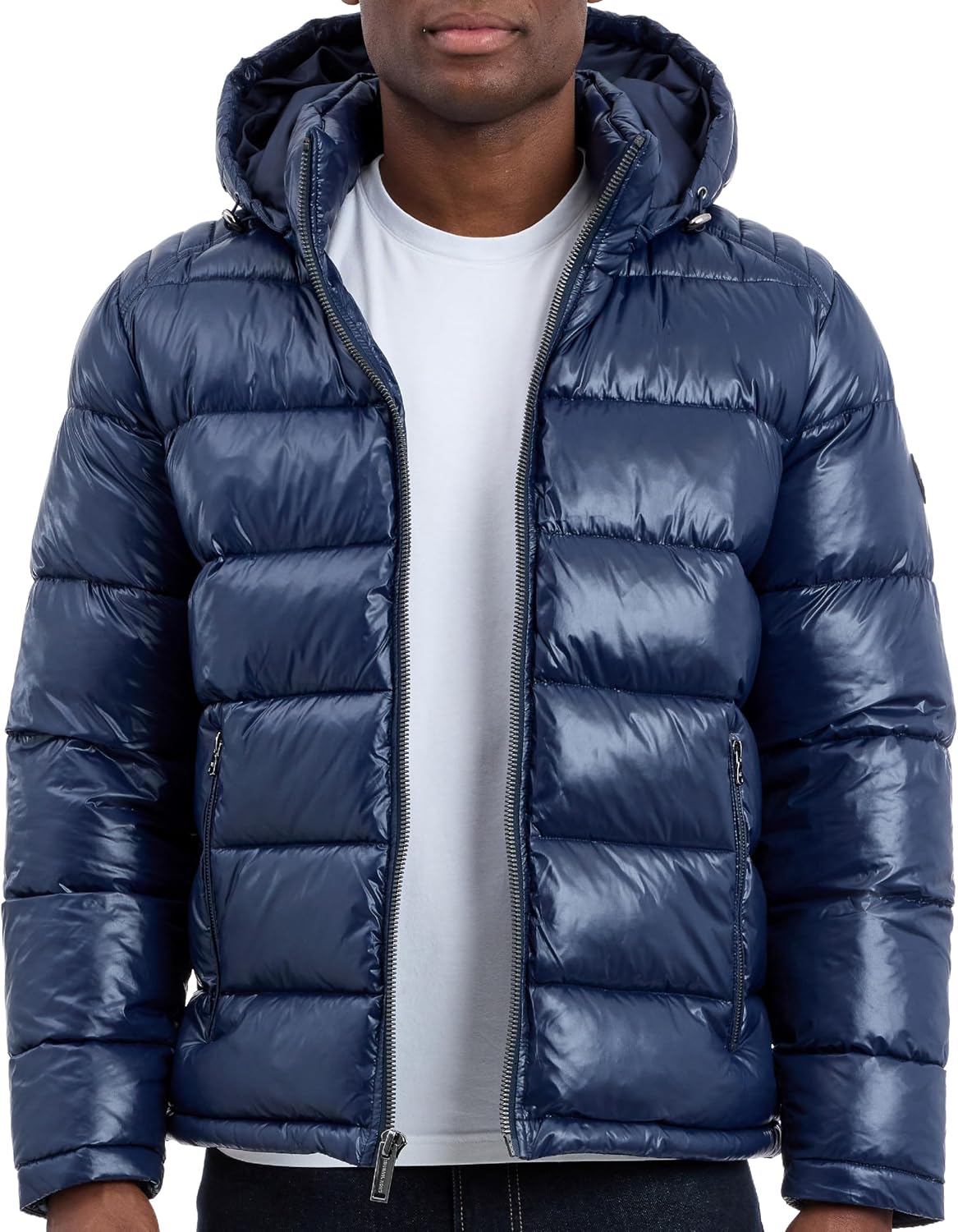 Shine Hooded Puffer Jacket, Heavy Winter Jackets for Men, Water Resistant