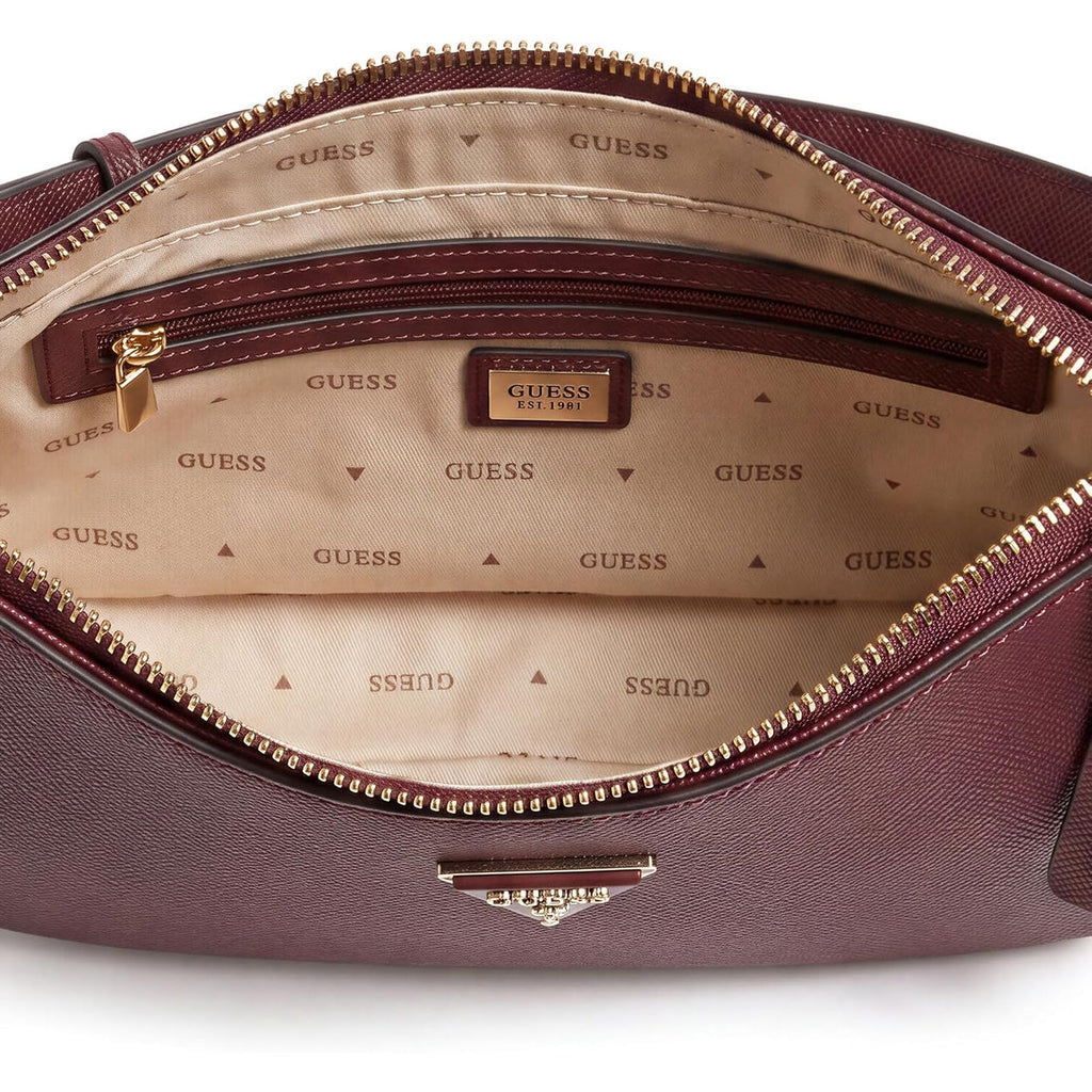Bolso GUESS Noelle II de Hombro con Cremallera - Vinotinto