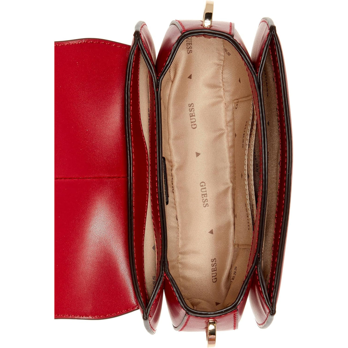 Bolso Cruzado GUESS Carrie Mini con Solapa - Cereza Oscuro