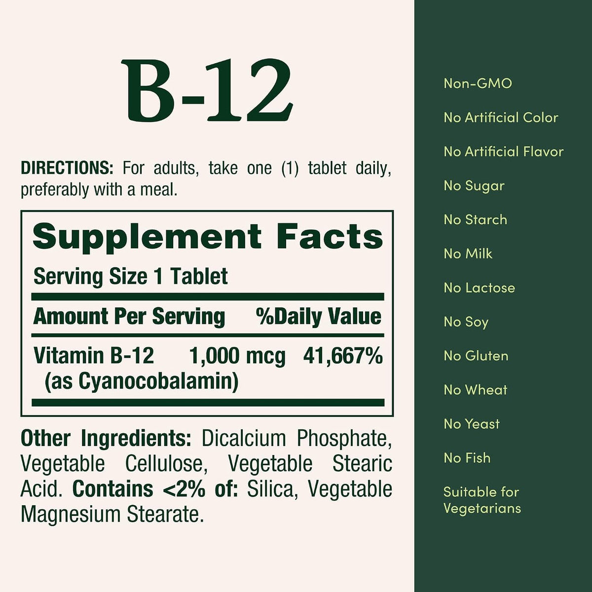 Nature’s Bounty Vitamina B12 1000 mcg – 200 Tabletas