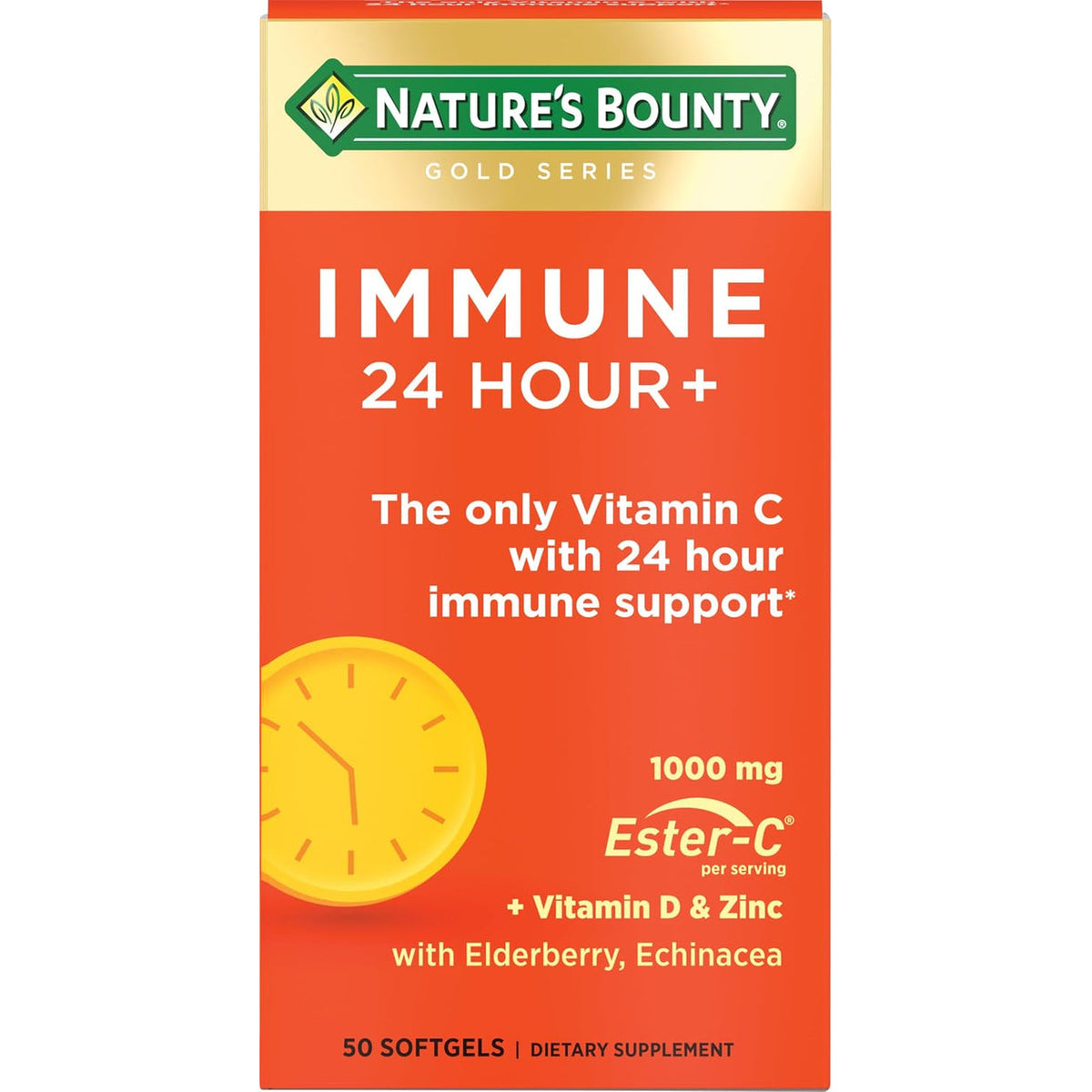 Nature’s Bounty Immune 24 Hour+ con Ester-C 1000 mg – 50 Softgels