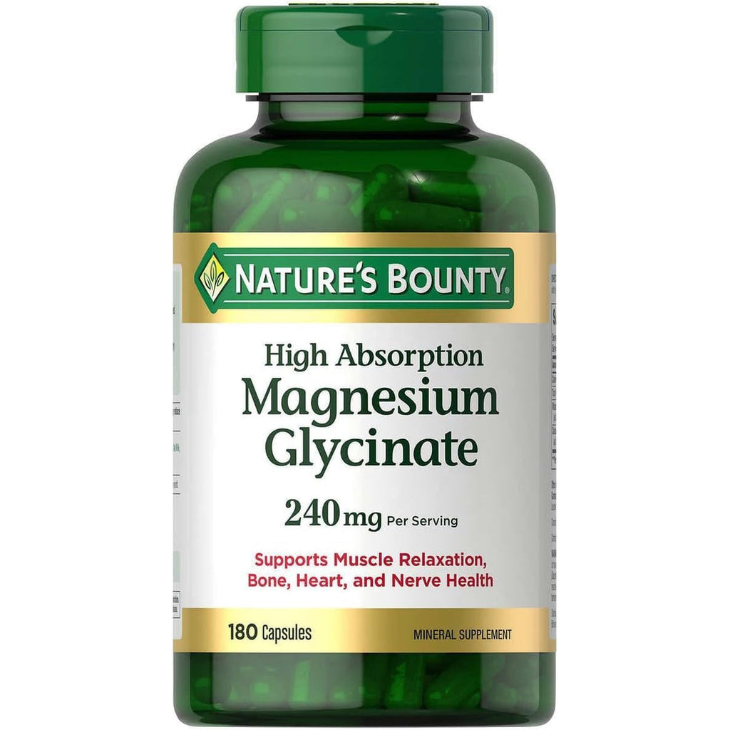 Nature’s Bounty Glicinato de Magnesio Alta Absorción 240 mg – 120 Cápsulas