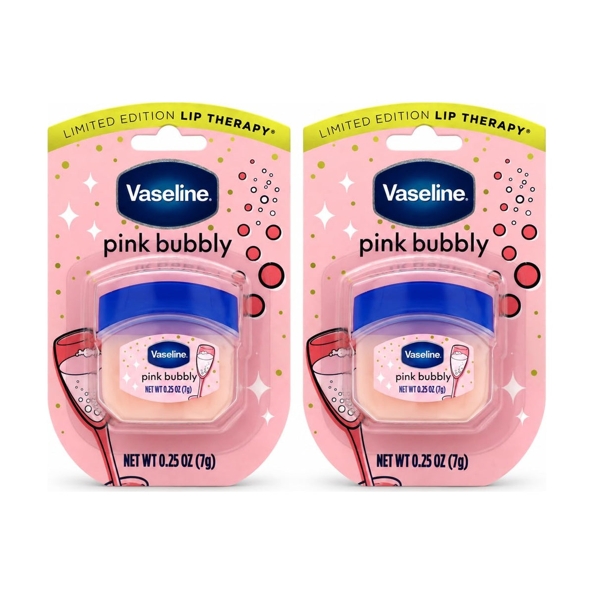 Vaseline Lip Therapy Pink Bubbly pack x2
